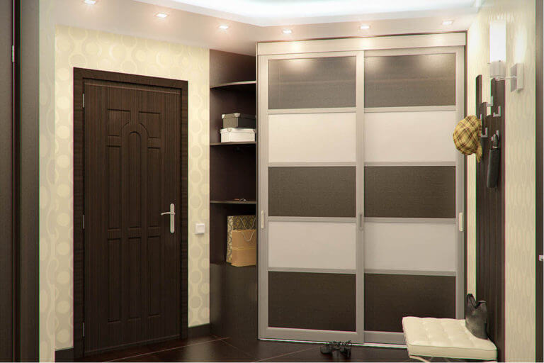 /Угловой шкаф-купе №280 двухцветный со строгими линиями на заказ